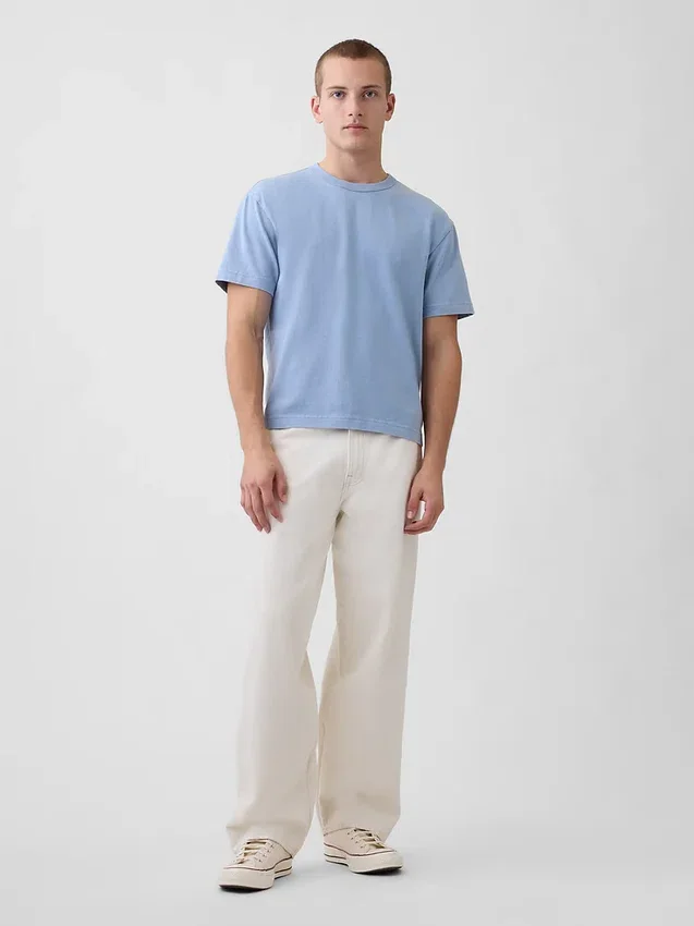 Crop-T-Shirt für Erwachsene aus schwerem Stoff