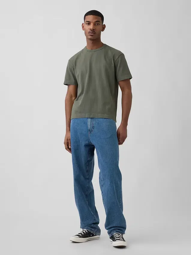 Crop-T-Shirt für Erwachsene aus schwerem Stoff