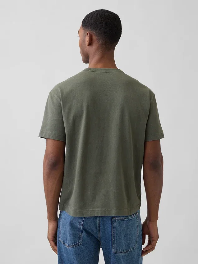 Crop-T-Shirt für Erwachsene aus schwerem Stoff