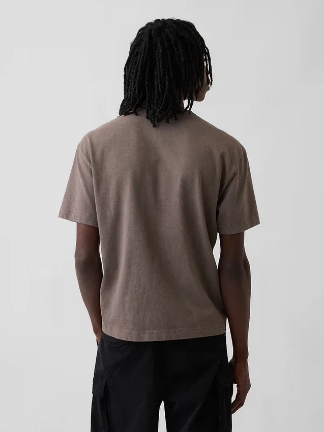 Crop-T-Shirt für Erwachsene aus schwerem Stoff