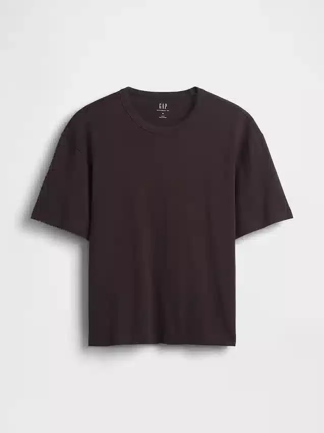 Crop-T-Shirt für Erwachsene aus schwerem Stoff