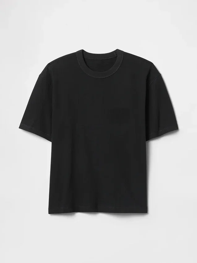 Crop-T-Shirt für Erwachsene aus schwerem Stoff
