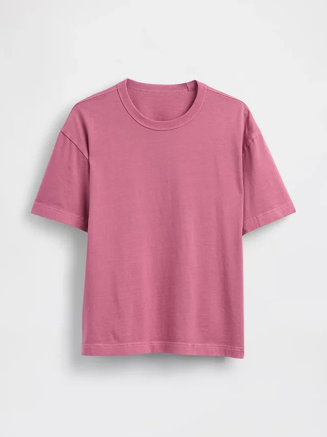 Crop-T-Shirt für Erwachsene aus schwerem Stoff