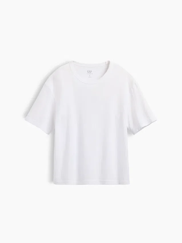 Crop-T-Shirt für Erwachsene aus schwerem Stoff