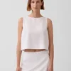 Crop-Tanktop aus Leinenmischung