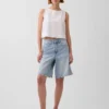 Crop-Tanktop aus Leinenmischung