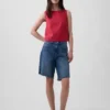 Crop-Tanktop aus Leinenmischung