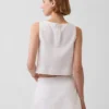 Crop-Tanktop aus Leinenmischung