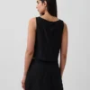 Crop-Tanktop aus Leinenmischung