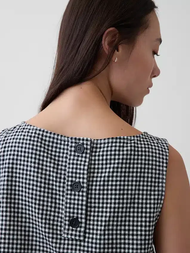 Crop-Tanktop aus Leinenmischung