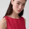 Crop-Tanktop aus Leinenmischung