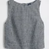 Crop-Tanktop aus Leinenmischung