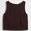 Crop-Tanktop aus Leinenmischung