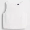 Crop-Tanktop aus Leinenmischung