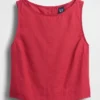 Crop-Tanktop aus Leinenmischung