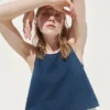 Crop-Top aus Baumwollgaze-Denim