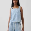 Crop-Top aus Denim