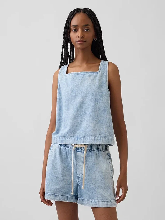 Crop-Top aus Denim