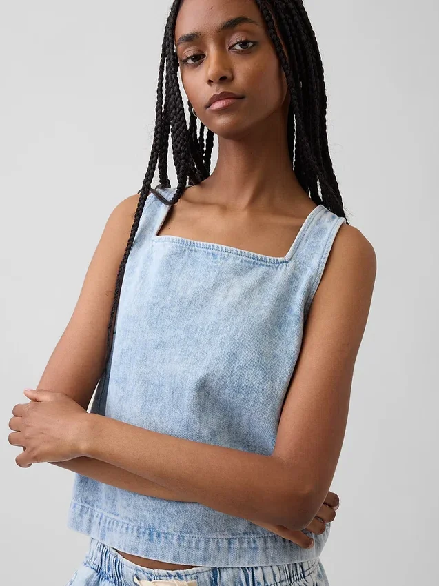 Crop-Top aus Denim
