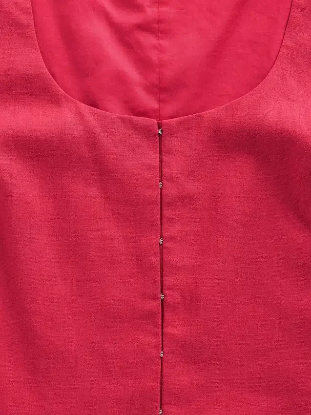 Crop-Top aus Leinenmischung mit Hakenverschluss vorne