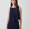 Crop-Top mit Lochmuster