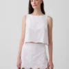 Crop-Top mit Lochmuster