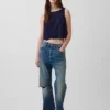 Crop-Top mit Lochmuster