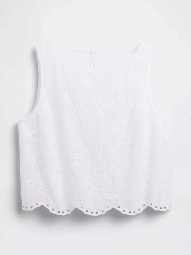 Crop-Top mit Lochmuster