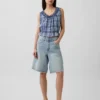 Crop-Top mit Peplum und Ösen-Bindeband vorne