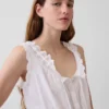 Crop-Top mit Peplum und Ösen-Bindeband vorne