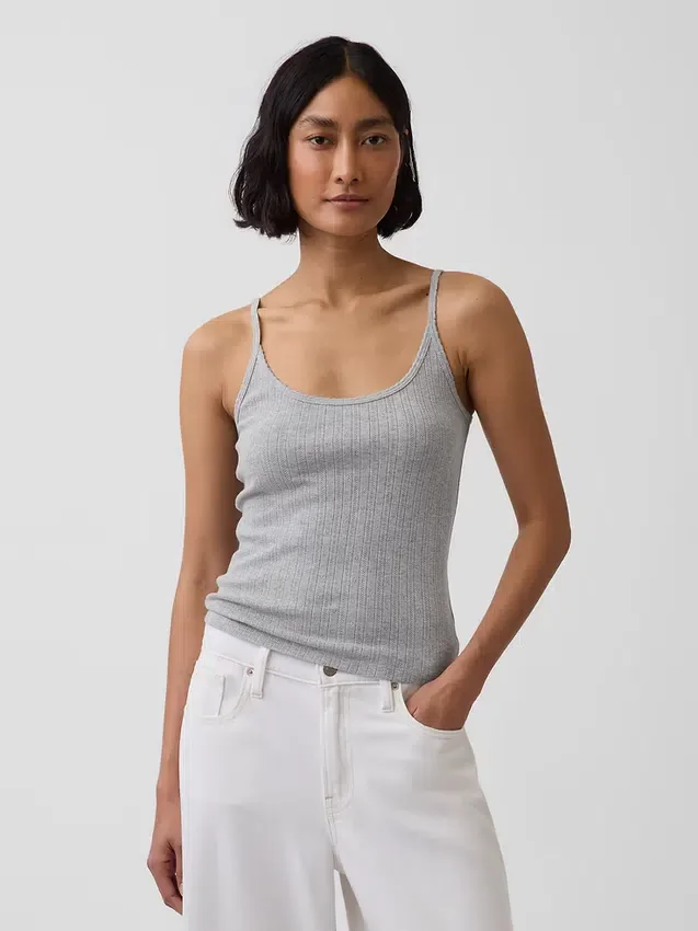 Crop-Top mit Pointelle-Muster