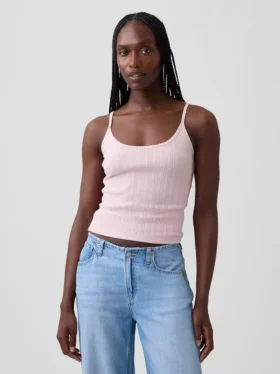 Crop-Top mit Pointelle-Muster