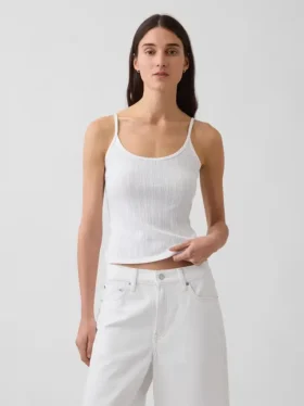 Crop-Top mit Pointelle-Muster