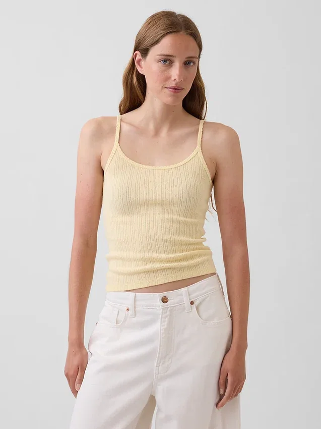 Crop-Top mit Pointelle-Muster