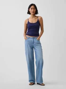 Crop-Top mit Pointelle-Muster