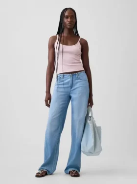 Crop-Top mit Pointelle-Muster