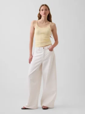 Crop-Top mit Pointelle-Muster