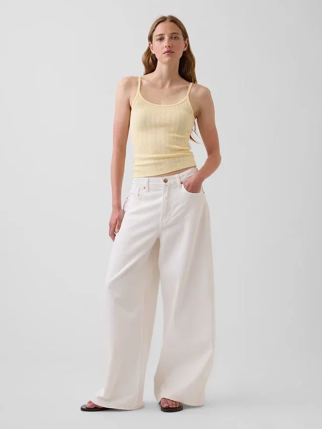 Crop-Top mit Pointelle-Muster