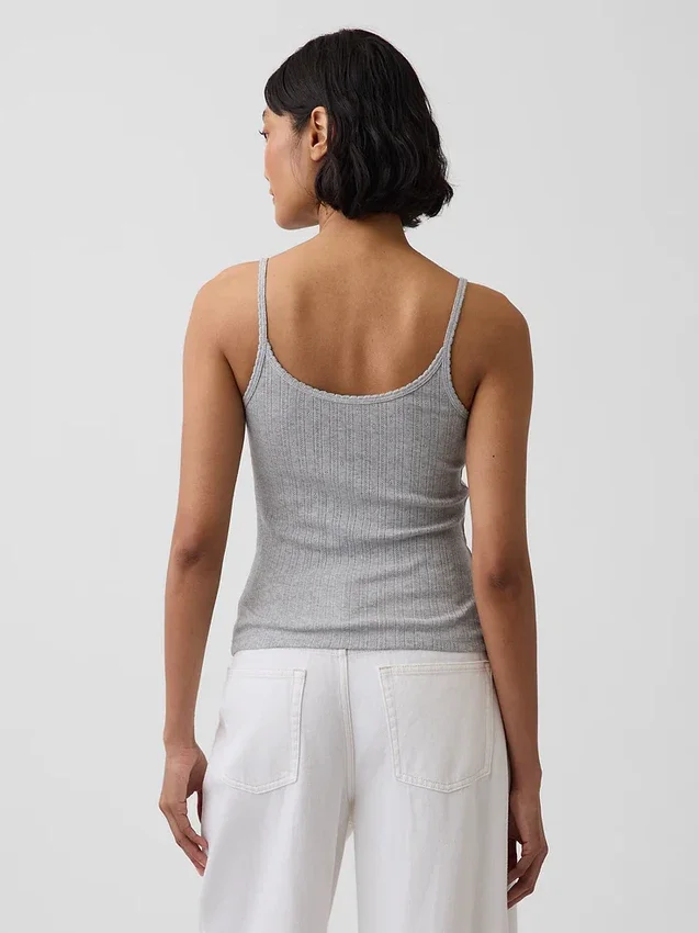 Crop-Top mit Pointelle-Muster