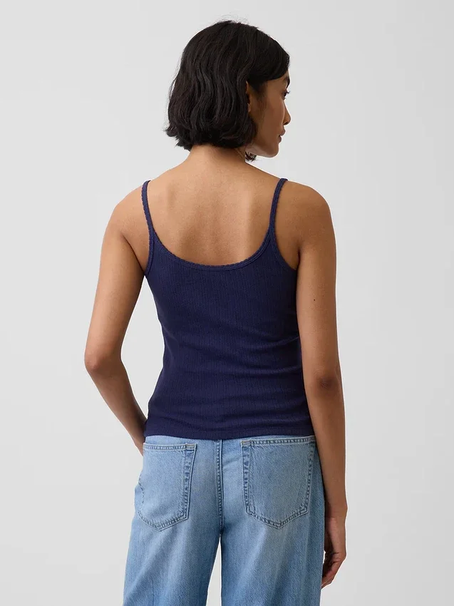 Crop-Top mit Pointelle-Muster
