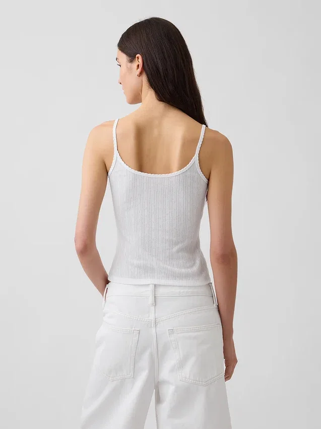 Crop-Top mit Pointelle-Muster