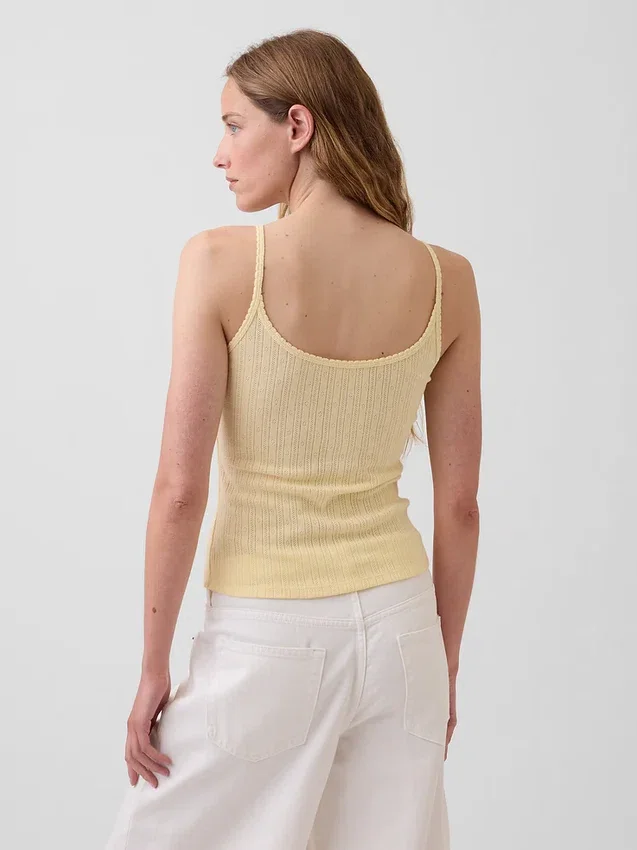 Crop-Top mit Pointelle-Muster