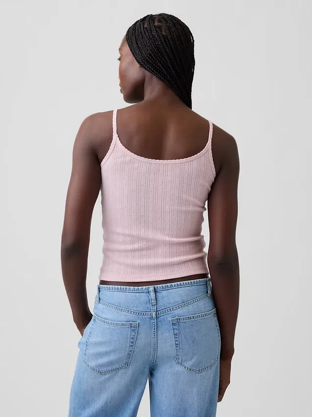 Crop-Top mit Pointelle-Muster
