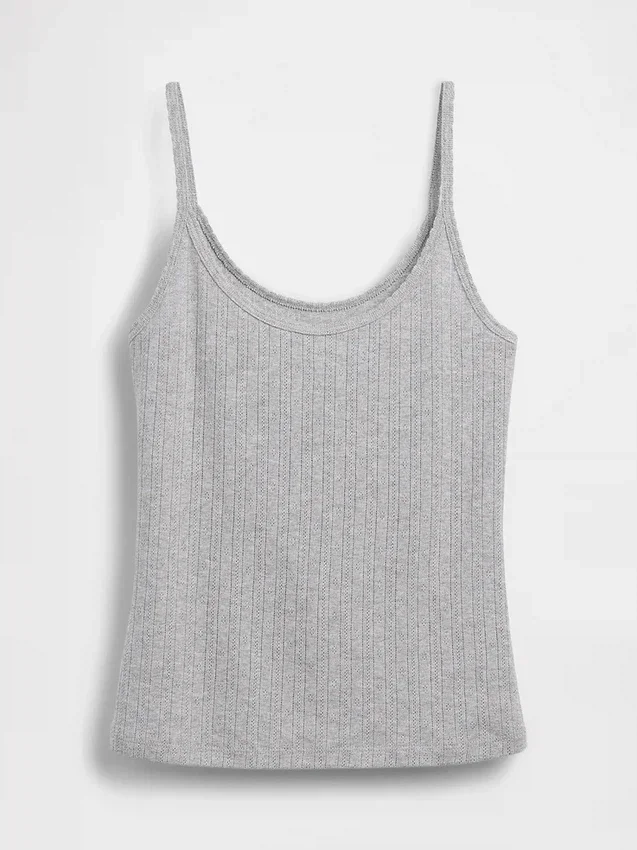 Crop-Top mit Pointelle-Muster