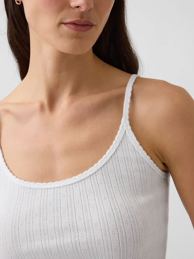 Crop-Top mit Pointelle-Muster