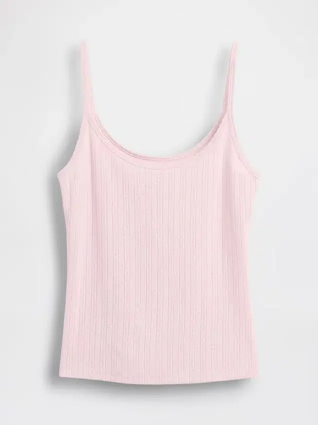 Crop-Top mit Pointelle-Muster