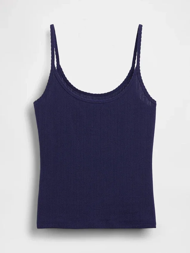Crop-Top mit Pointelle-Muster