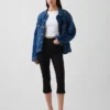 Cropped-Capri-Jeans mit hoher Leibhöhe