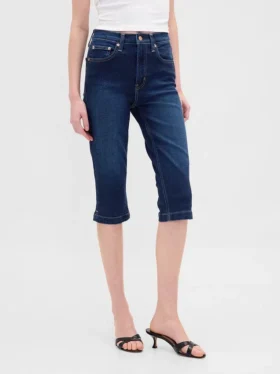 Cropped-Capri-Jeans mit hoher Leibhöhe