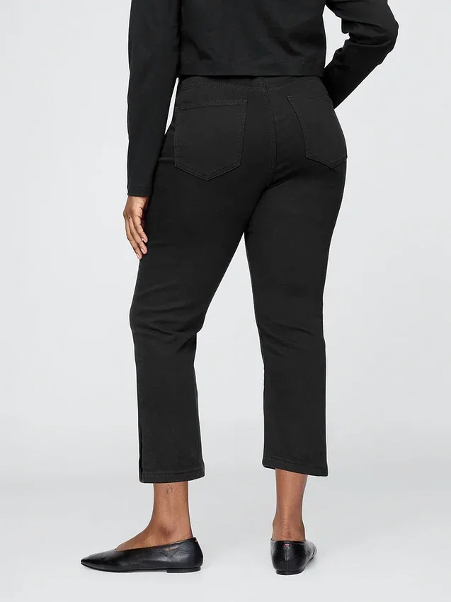 Cropped-Capri-Jeans mit hoher Leibhöhe
